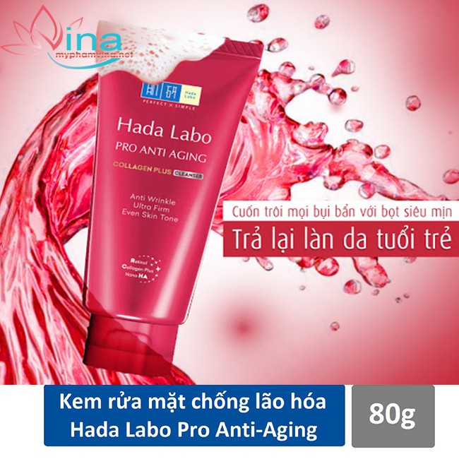 Sữa rửa mặt Hada Labo Dưỡng ẩm Chống lão hóa 80gr