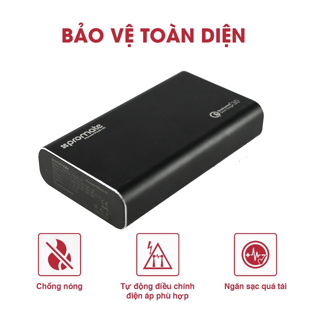 Pin Sạc Dự Phòng 10000mAh Promate POWERPEAK-10 Sạc Nhanh - Hàng Chính Hãng | BigBuy360 - bigbuy360.vn