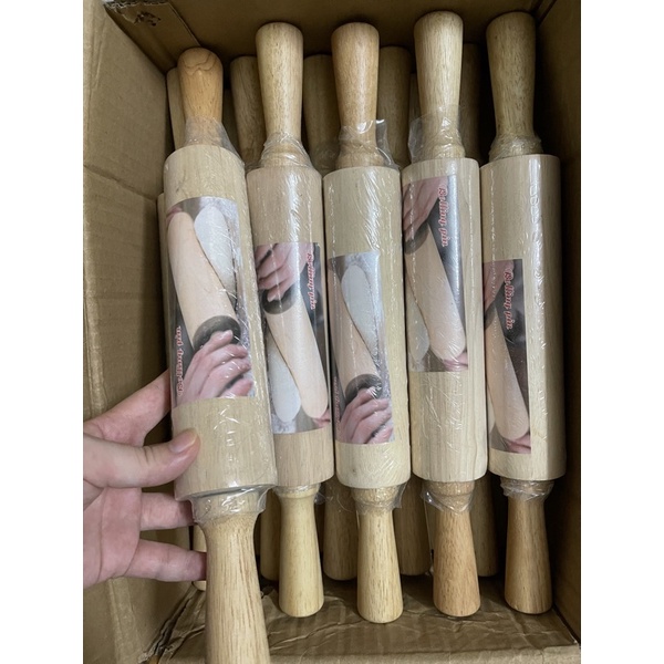 Cán lăn bột bằng gỗ cao cấp 38cm
