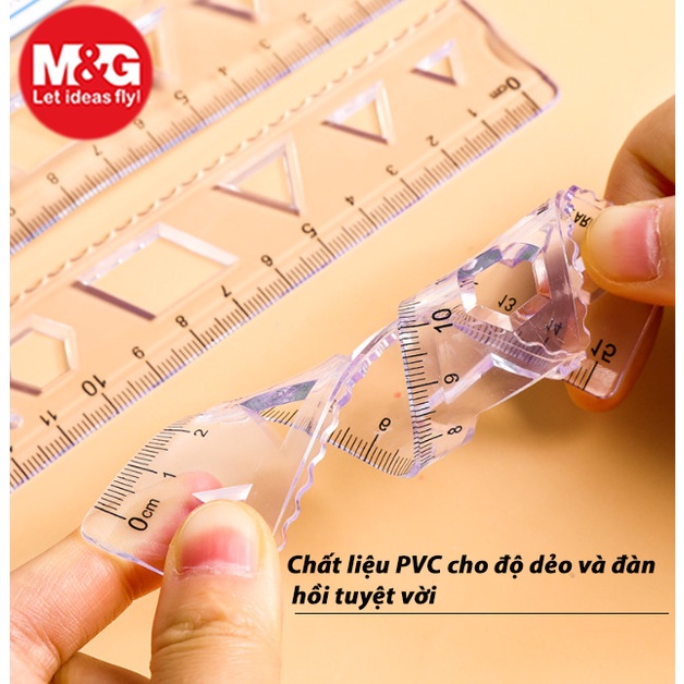 Thước dẻo nhựa PVC trắng trong ARLN960H1 chiều dài 15cm