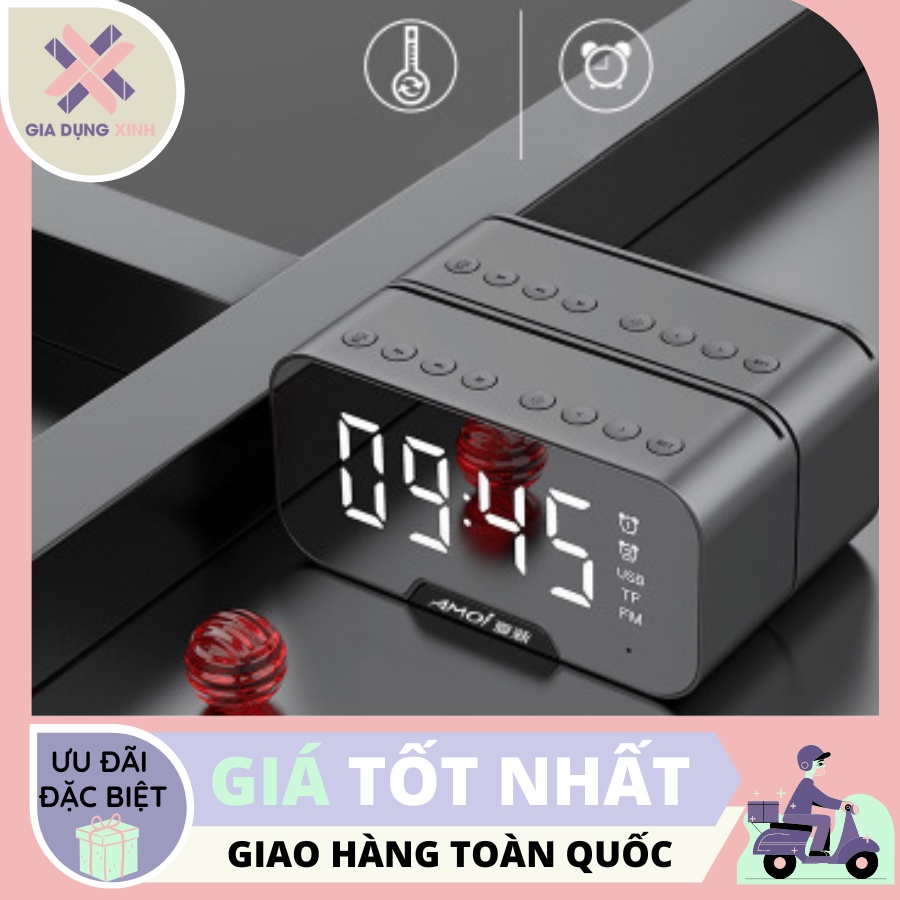 [Best Sale] Loa Bluetooth Mini G5 Cao Cấp, Kiêm Đồng Hồ Báo Thức ,Radio FM, Màn Hình Tráng Gương Hiển Thị LED Siêu Sáng thumbnail
