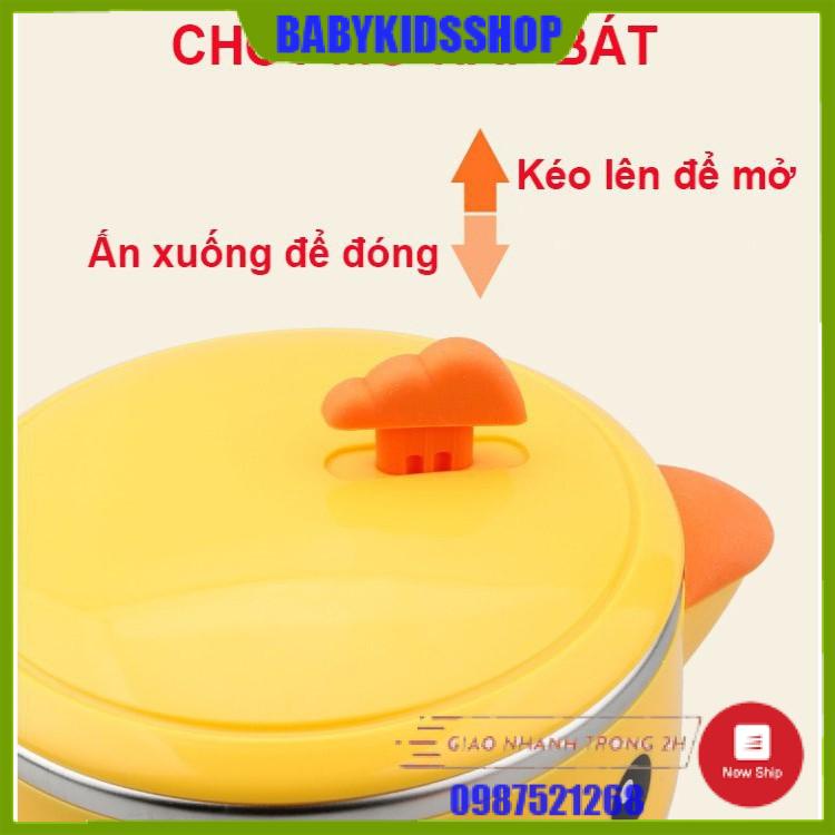 [CAO CẤP] Bộ bát ăn dặm 3 món inox 304 Goryeo Baby HQ giữ nhiệt, chống rơi vỡ, chống tràn
