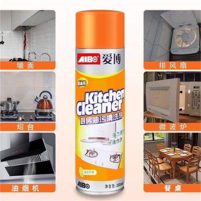 Chai xịt tẩy đa năng Kitchen cleaner nhà bếp siêu sạch (cam vàng)