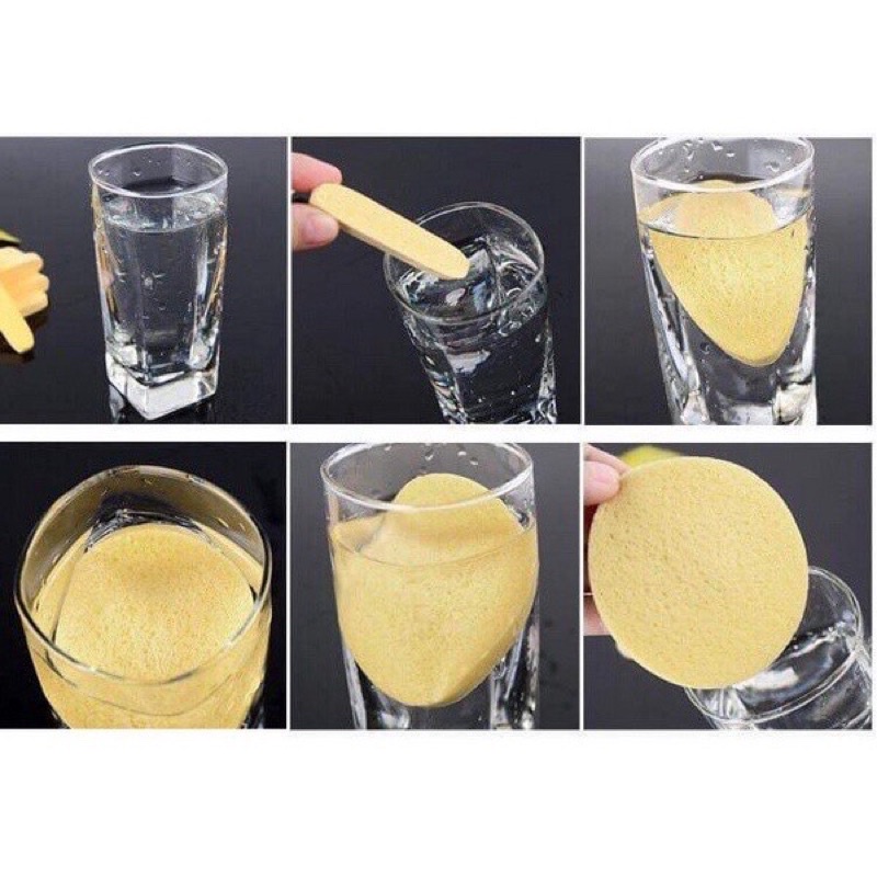 Bọt Biển Rửa Mặt Bông Nở Chivey 12 miếng