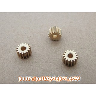 Bánh răng đồng 15 răng lỗ trục 3mm dùng để chế tạo đồ chơi
