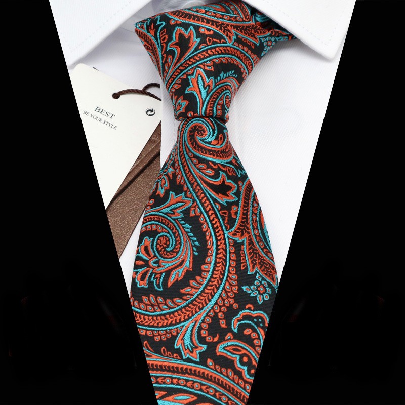 Cà Vạt Nam 8Cm Họa Tiết Paisley Phong Cách Doanh Nhân Mới