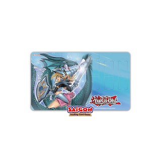 Bàn Đấu Bài Playmat YugiOh! Hình The Dark Magician Girl The Dragon Knight - Chính Hãng Konami