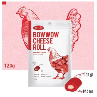 COMBO SNACK PHÔ MAI CUỘN BOWWOW CHEESE ROLL (120g) (Full Vị)