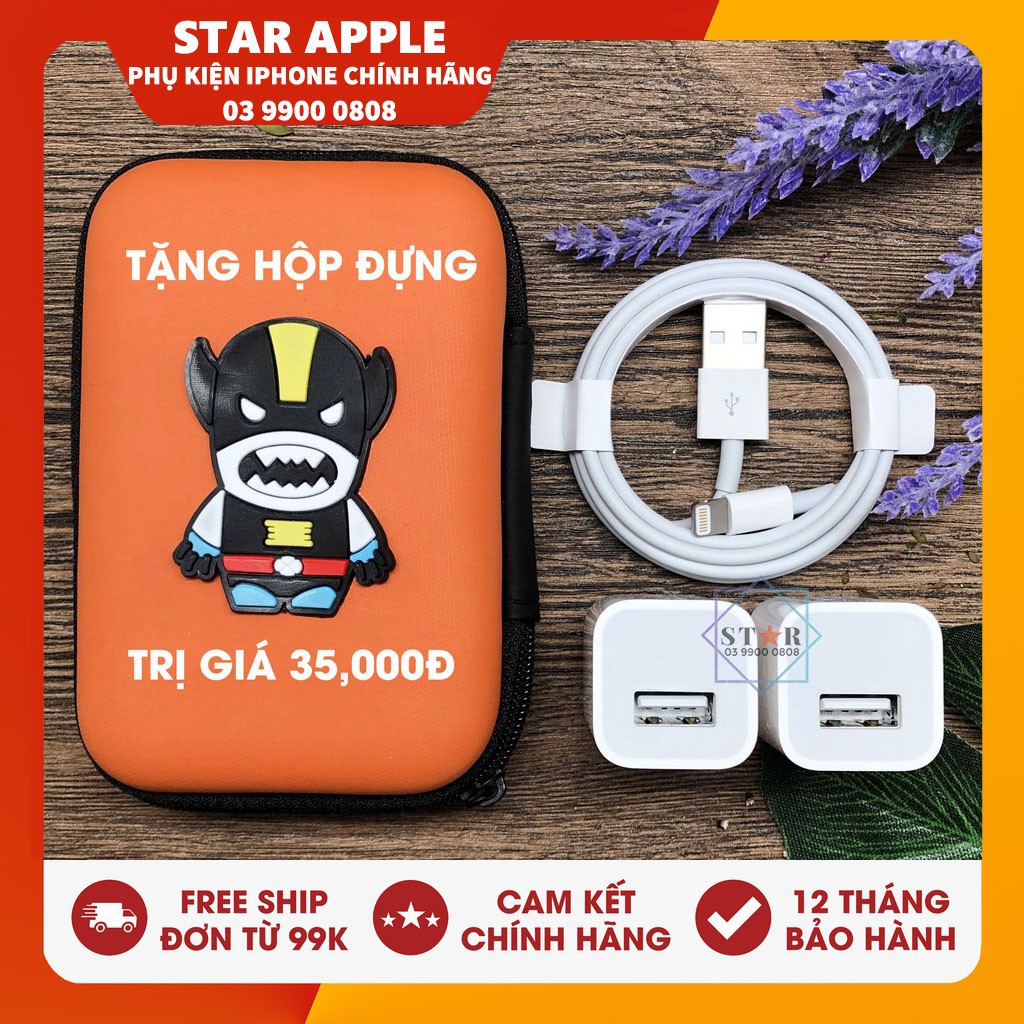 [Chính Hãng] Bộ Sạc iPhone 7 Plus Zin Bóc Máy [Combo Chính Hãng Apple]  [Bảo Hành 12 Tháng]