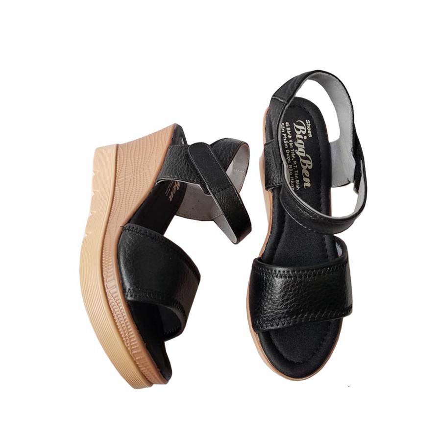 Giày Đế Xuồng Nữ BIGBEN Da Bò Thật Nâu Đen GĐX27 | BigBuy360 - bigbuy360.vn