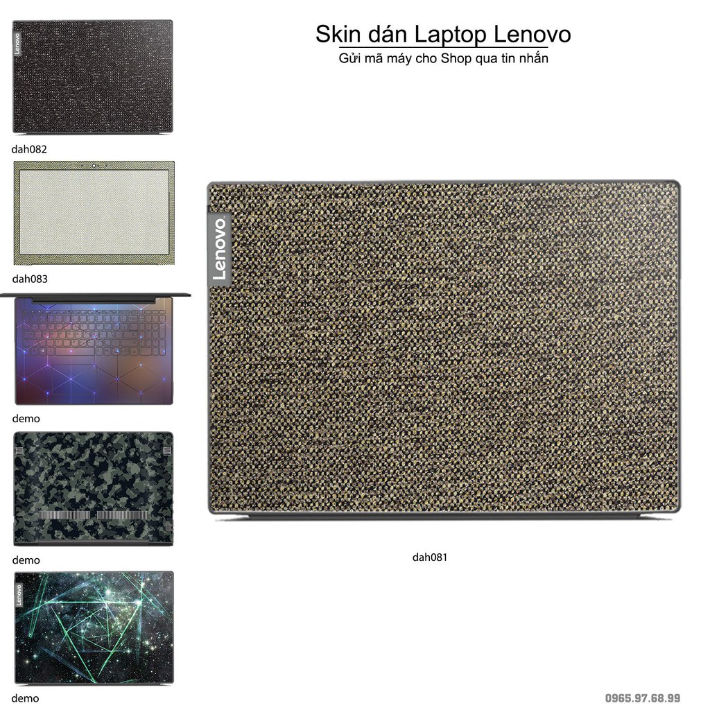 Skin dán Laptop Lenovo in hình vân vải (inbox mã máy cho Shop)