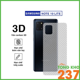 Dán lưng Samsung Note 10 Lite vân Carbon 3D tản nhiệt tốt – Dán lưng vân Carbon Samsung Galaxy Note 10 Lite