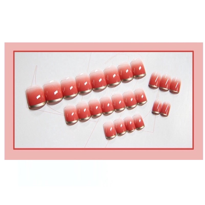 Móng Tay Giả 24 Móng màu Cam Trơn