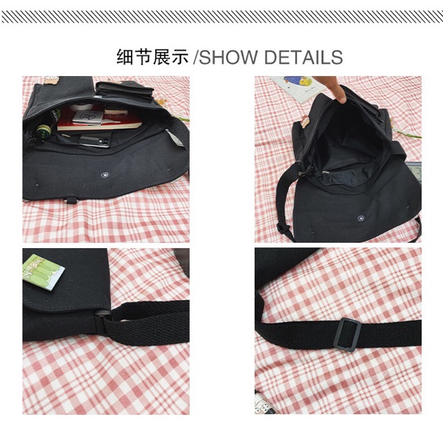 Túi vải huy hiệu gấu 2 ngăn nh | BigBuy360 - bigbuy360.vn