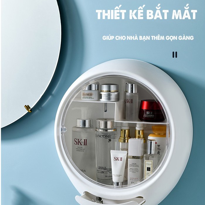 Kệ Đựng Mỹ Phẩm Tròn Treo Tường Phong Cách Đơn Giản Chất Liệu Cao Cấp Dễ Dàng Lắp Đặt