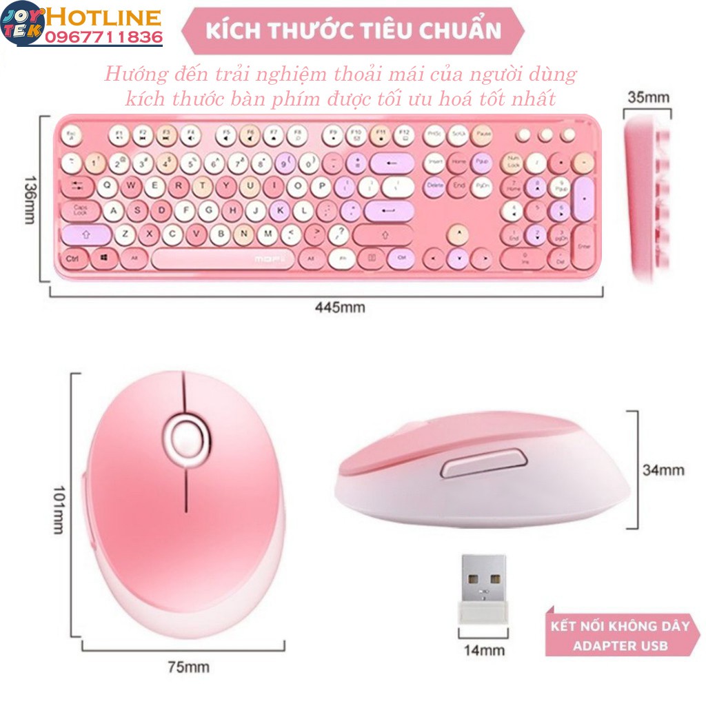 Bàn phím chuột không dây wireless Mofii SWEET N720I  cho điện thoại, ipad, laptop, máy tính, macbook siêu đẹp | BigBuy360 - bigbuy360.vn