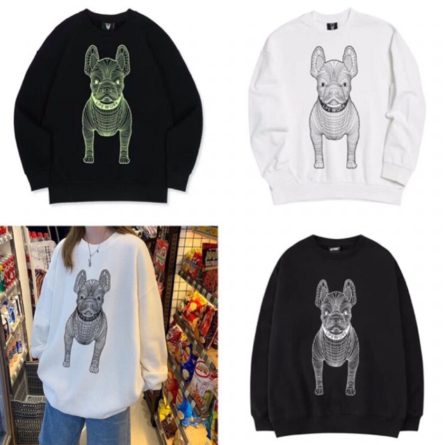 Áo sweater nam nữ Unisex form rộng chất nỉ cotton dày mịn in hình chú chó 3D phong cách | BigBuy360 - bigbuy360.vn