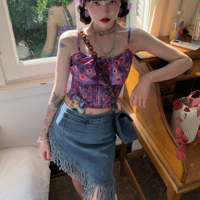 Chân Váy Denim Lưng Cao Phong Cách Mới 2022 Cho Nữ