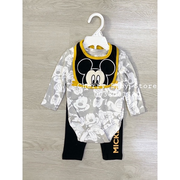 Set body tay dài cotton xuất dư disney cho bé trai và gái