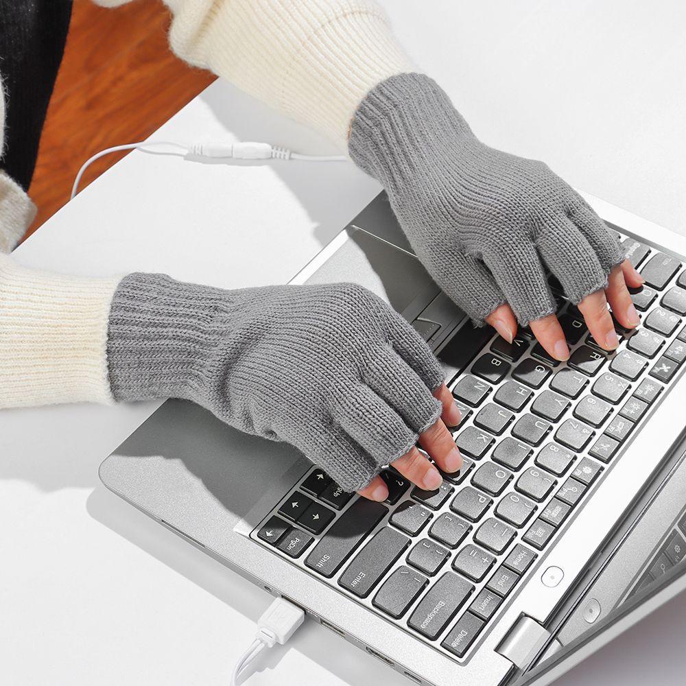 Găng Tay Giữ Ấm Hở Ngón Bằng Điện Thời Trang Mùa Đông