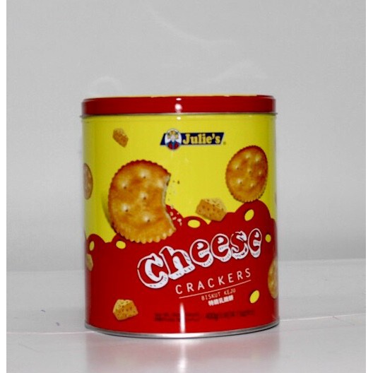 [MUA 1 TẶNG 1] Bánh quy phô mai Julie's Cheese Crackers hộp thiếc 400g