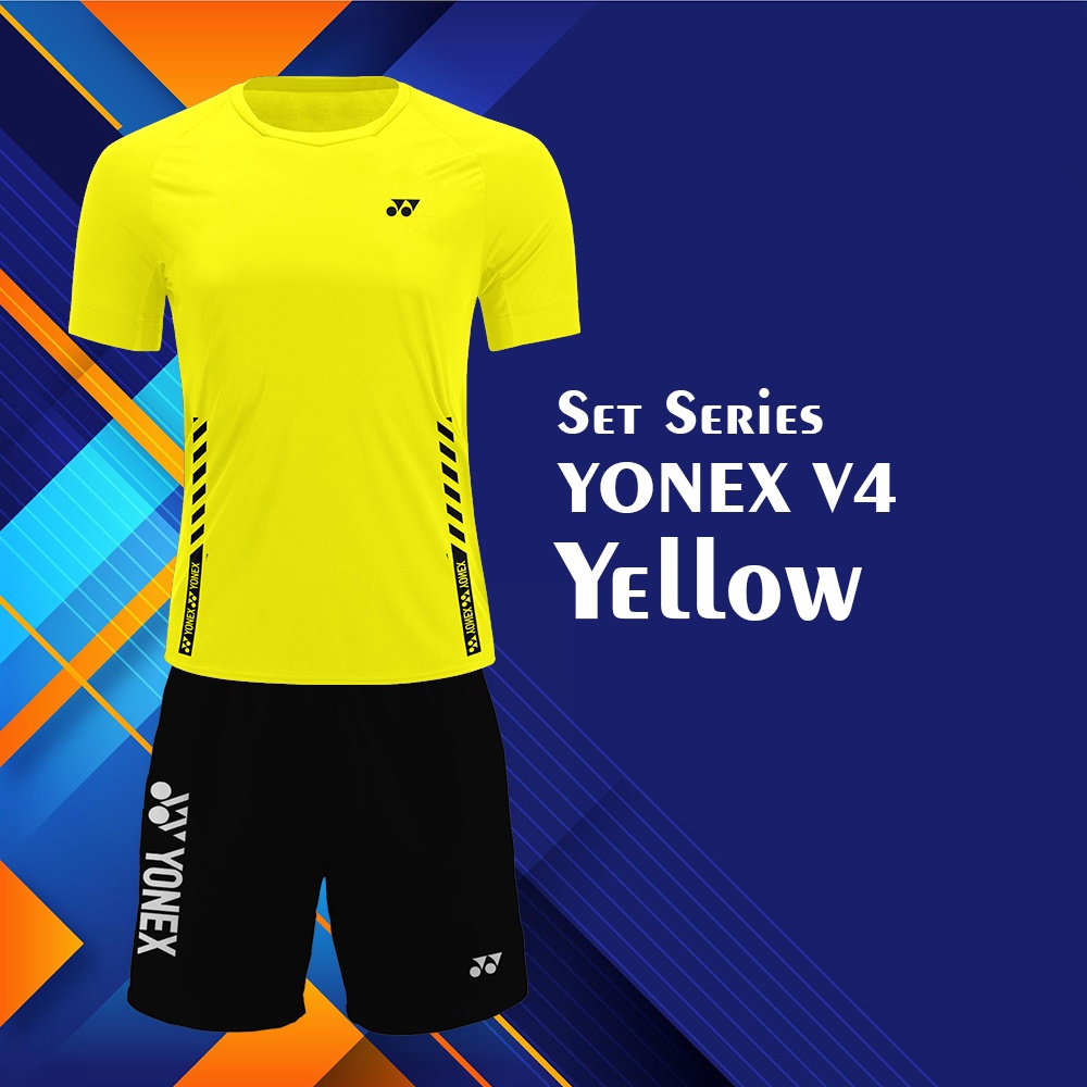 Bộ Đồ Đánh Cầu Lông Yonex V4 Chất Liệu Cotton Màu Vàng