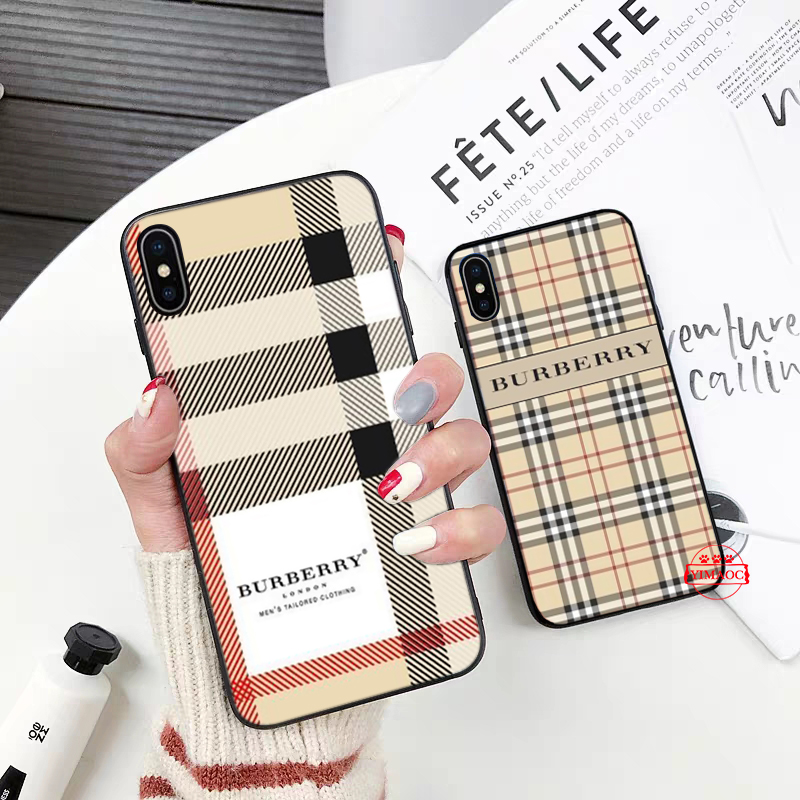 Ốp điện thoại mềm họa tiết Burberry sang trọng 69C cho iPhone 5 5S SE 2020 6 6S 7 8 Plus X