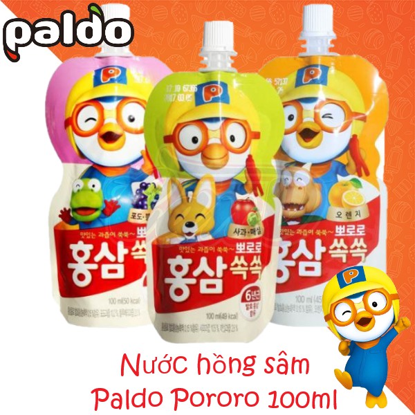 (3 vị) Nước hồng sâm Paldo Pororo 100ml