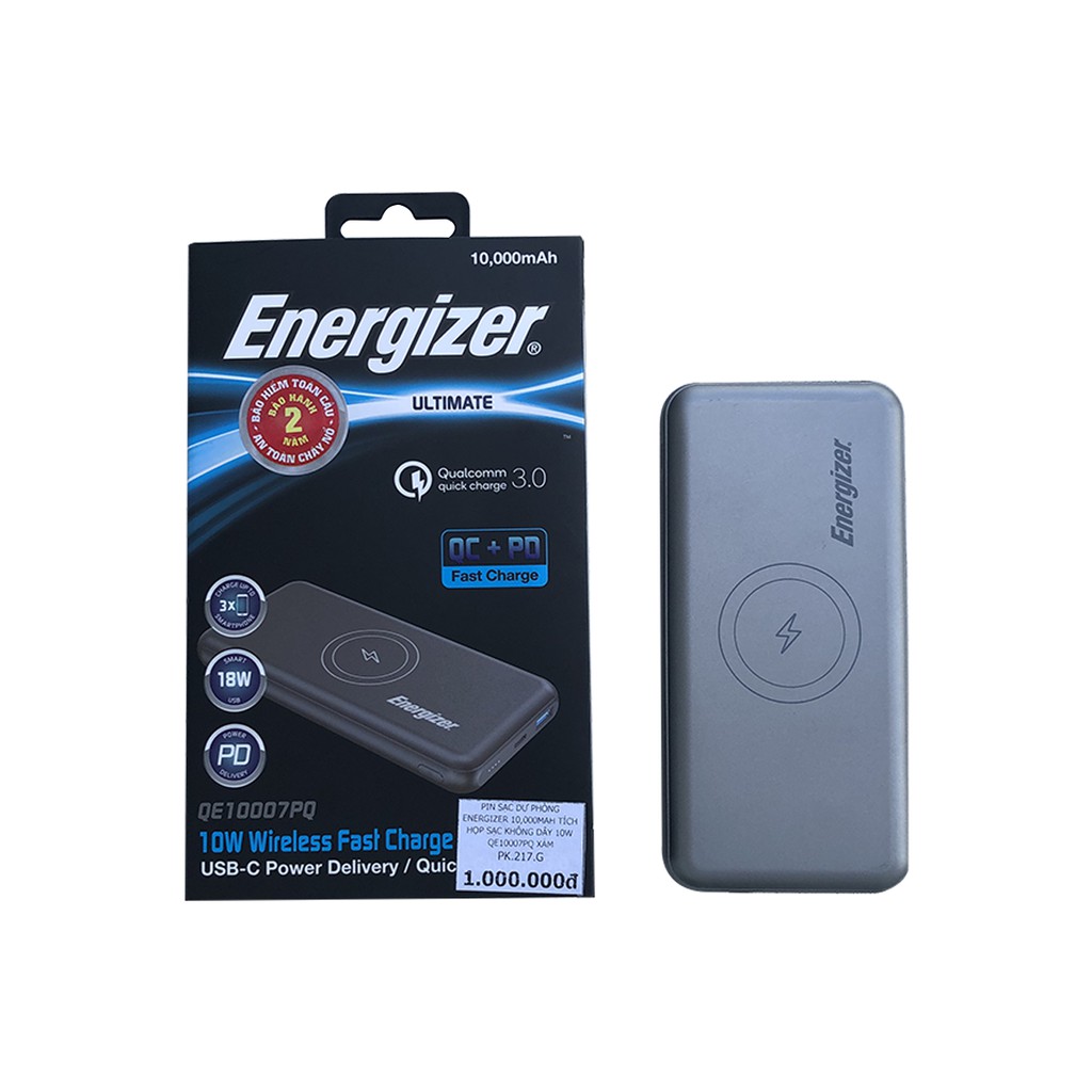 Combo Pin sạc dự phòng Energizer QE10007PQ LIKENEW + Củ Sạc Nhanh Mophie 20W