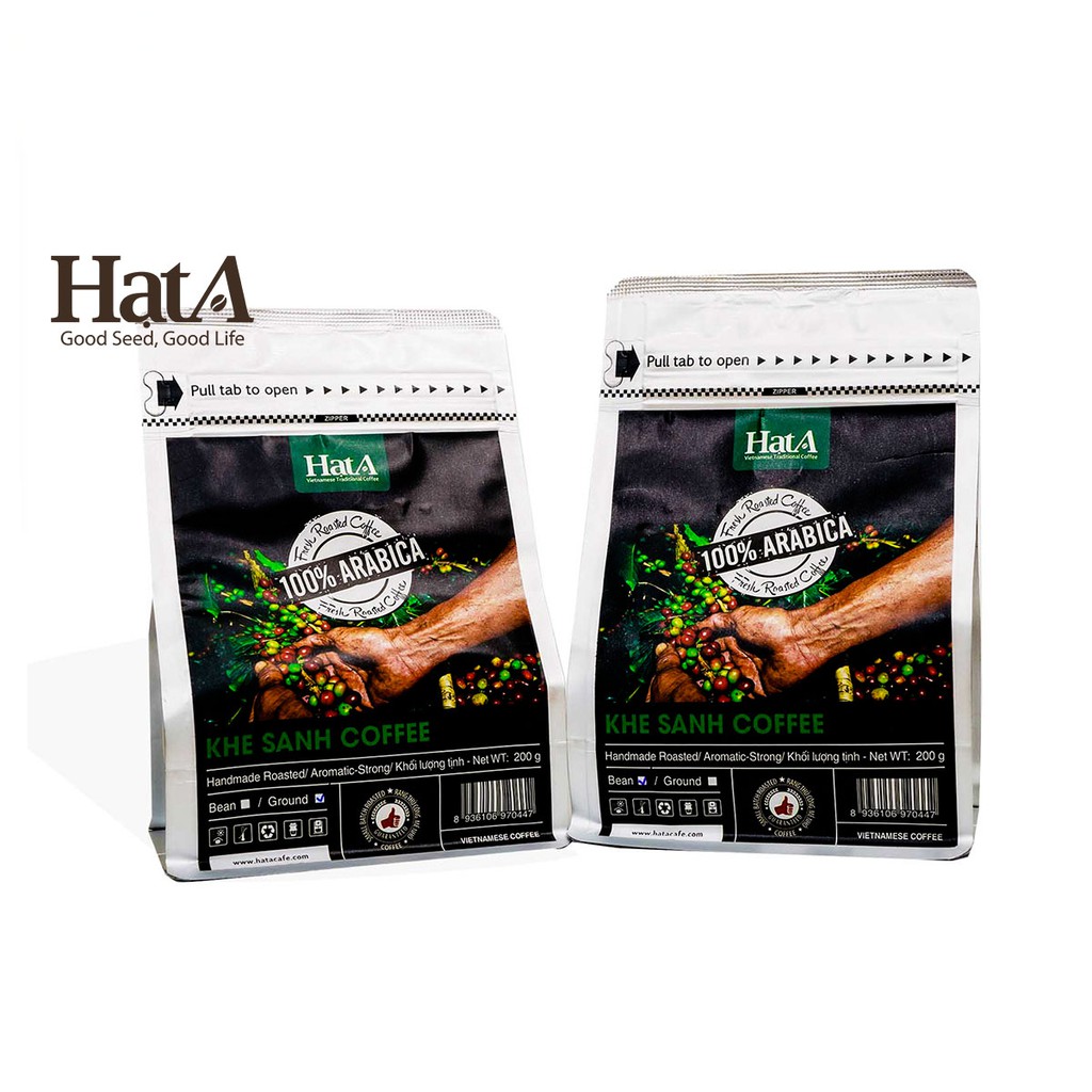 Cà phê Arabica Khe Sanh nguyên chất Hạt A Cafe Fresh Roasted Coffee 100% Đắng Dịu Chua Lôi Cuốn -  200gr