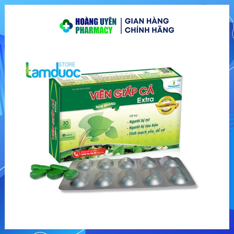 Viên giấp cá Extra Tâm Dược - Hộp 30 viên