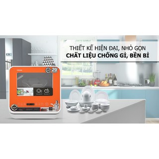 [CHÍNH HÃNG] Máy rửa bát & trái cây mini khử khuẩn Toshiba DWS-22AVN