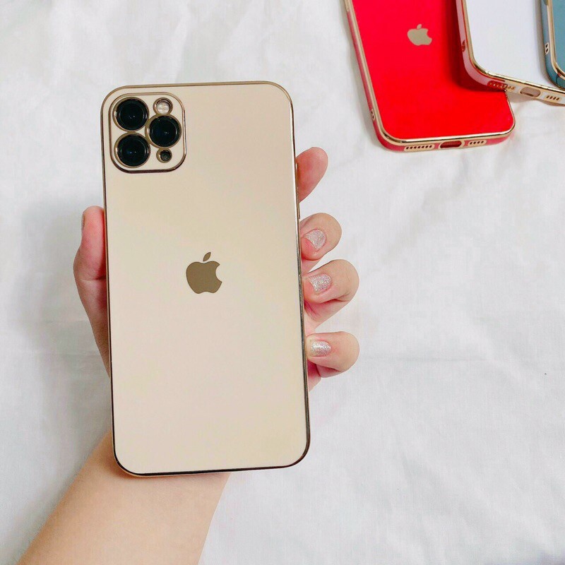 Ốp lưng iphone 💛 ĐỘ IPHONE 12 💛 Ốp iphone dẻo viền xi vuông sang trọng chống bám bụi