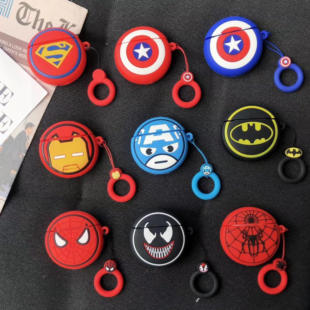 Case Airpods hình Marvel Siêu anh hùng chất liệu silicon bảo vệ tai nghe