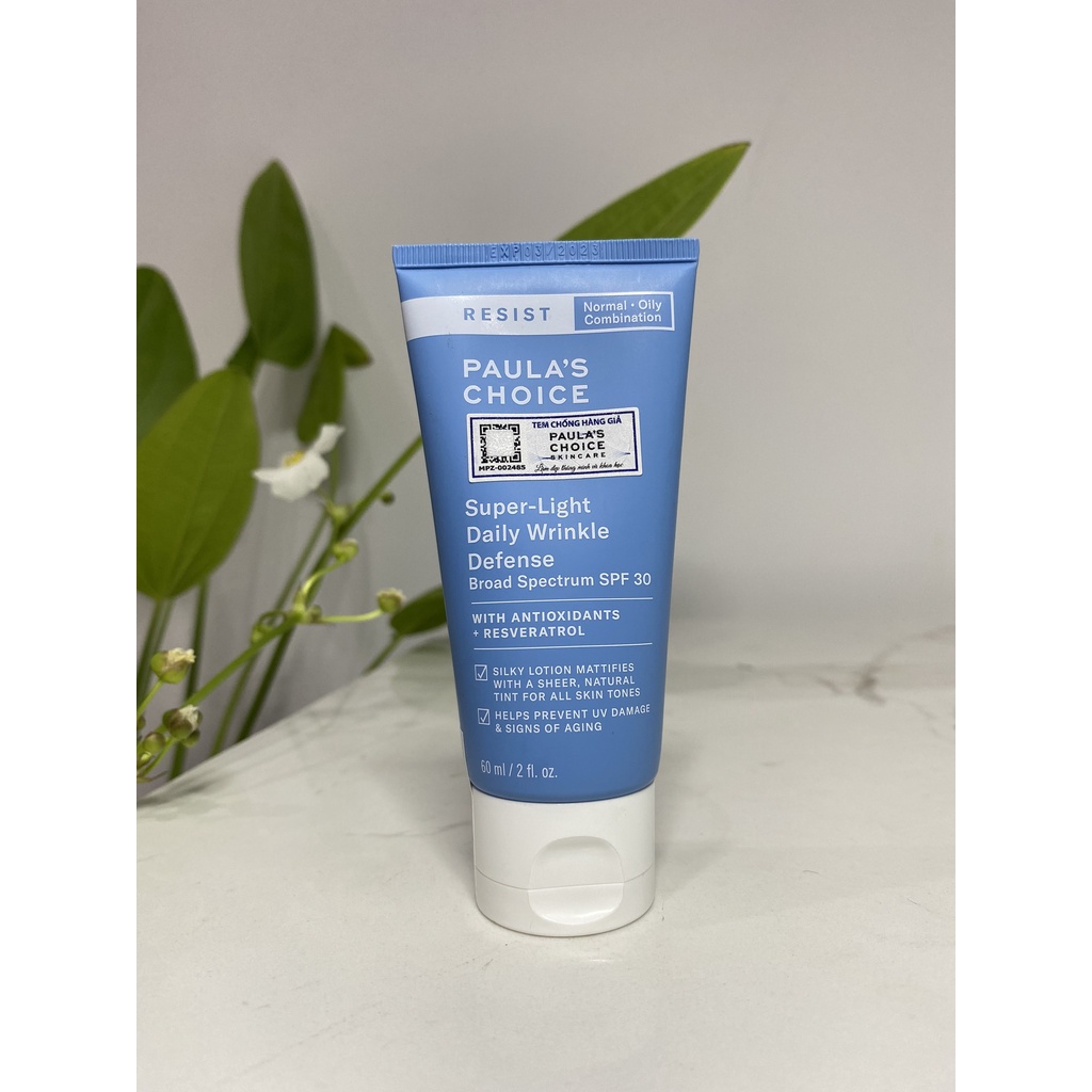 Kem Chống Nắng Đa Năng Siêu Nhẹ Không Bết Dính Paula’s Choice Resist Super Light Daily Wrinkle Defence SPF30 60ml | BigBuy360 - bigbuy360.vn
