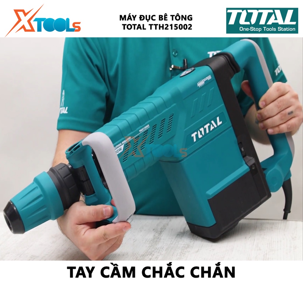 Máy đục bê tông TOTAL TH215002 | máy khoan đục công suất 1500W tốc độ đập 1100-1900 bpm lực va đập 6 - 25J [CHÍNH HÃNG]