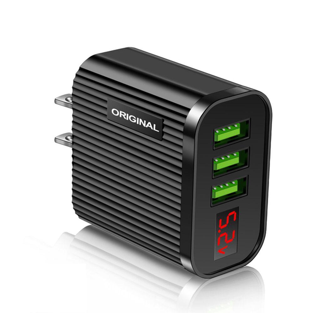 GLENES Portable Fast Phone Charger For Mobile Phone USB Charger Mobile Phone Charger Head Power Adapter US/EU Plug Charger Head Quick Charge 3 USB Port Fast Charging Phone Charger Adapter/Multicolor