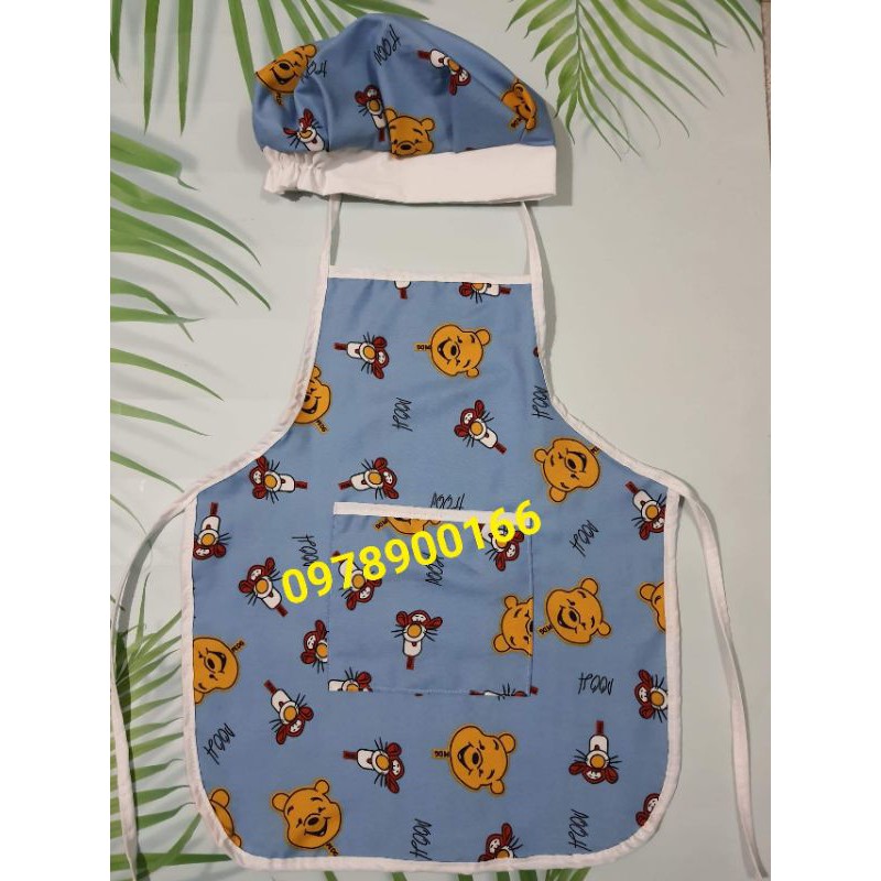 (MẪU SALE)  set 10 bộ tạp dề +mũ cho bé