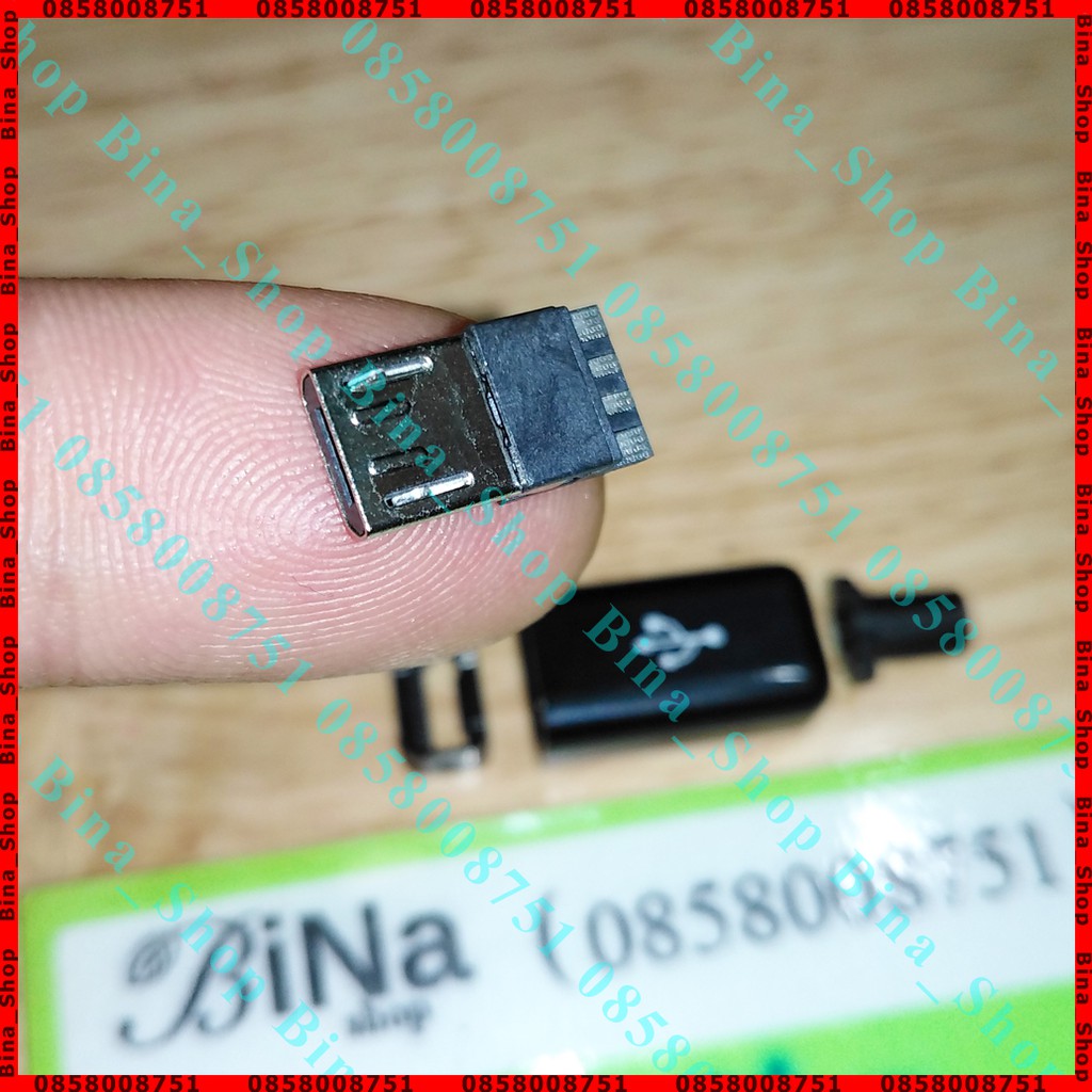 Đầu Micro USB (4P+1P) đực DIY kèm nắp nhựa