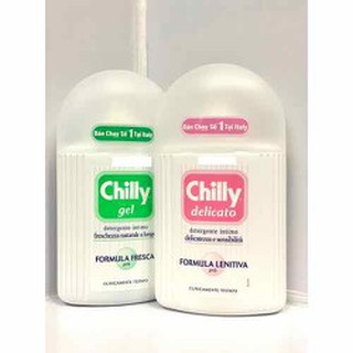 Dung dịch vệ sinh phụ nữ Chilly Gel , Delicato 200ml Se se lạnh bùn tươi mát, Dưỡng mềm mại sạch diệu êm
