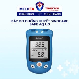 Máy Đo Đường Huyết Và Axit Uric Sinocare Safe AQ UG Kèm 50 Que Đường Huyết, 50 Que Gout & 50 Kim Lấy Máu