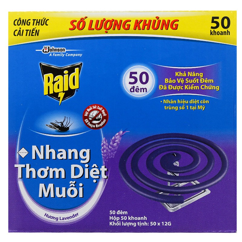 Nhang muỗi Raid hương Lavender 10 khoanh