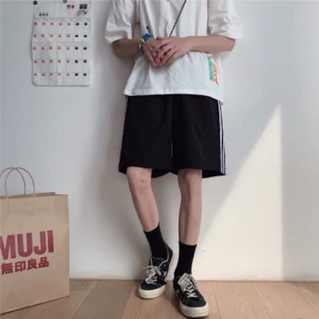 [FREESHIP+ẢNH THẬT] quần soóc thể thao đen 3 sọc unisex cho nam nữ - SP42 | BigBuy360 - bigbuy360.vn