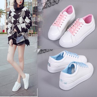 Giày sneaker nữ đế bệt giả da