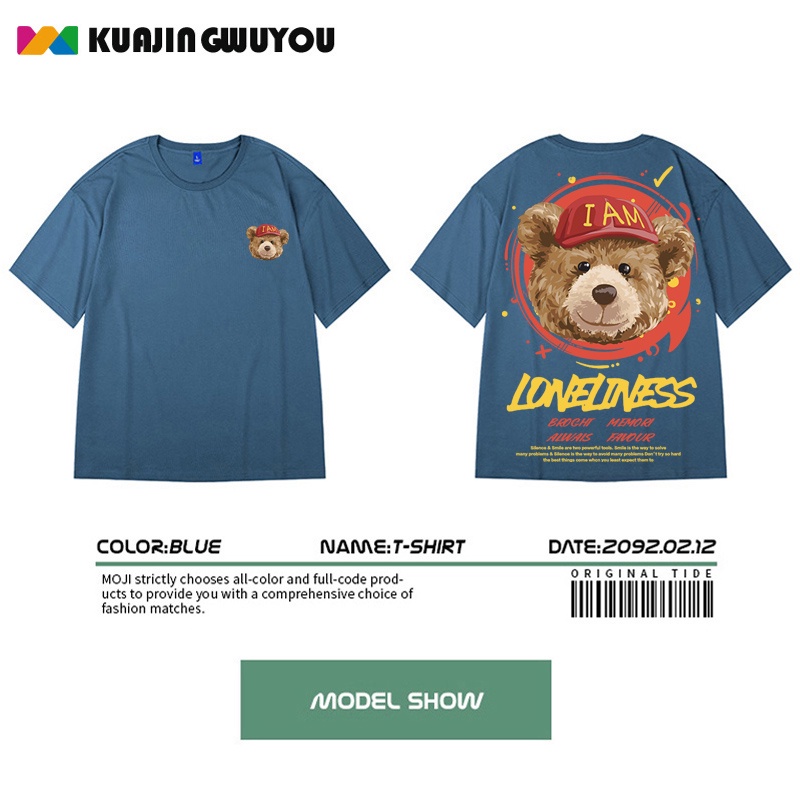 Áo Thun Tay Ngắn Dáng Rộng Phong Cách Âu Mỹ Thời Trang Mùa Hè Dễ Phối Đồ Cho Nam Size M-8XL