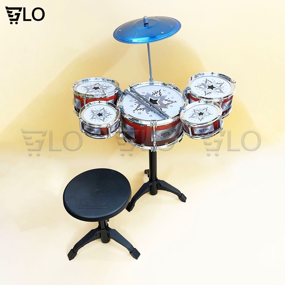 Bộ Trống Jazz Drum 5 Trống Có Ghế Cho Bé