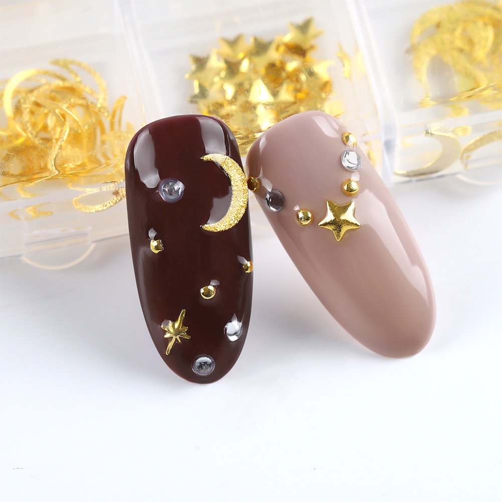 [Hàng mới về] Phụ Kiện Dán Móng Tay Màu Vàng Đồng Coscelia