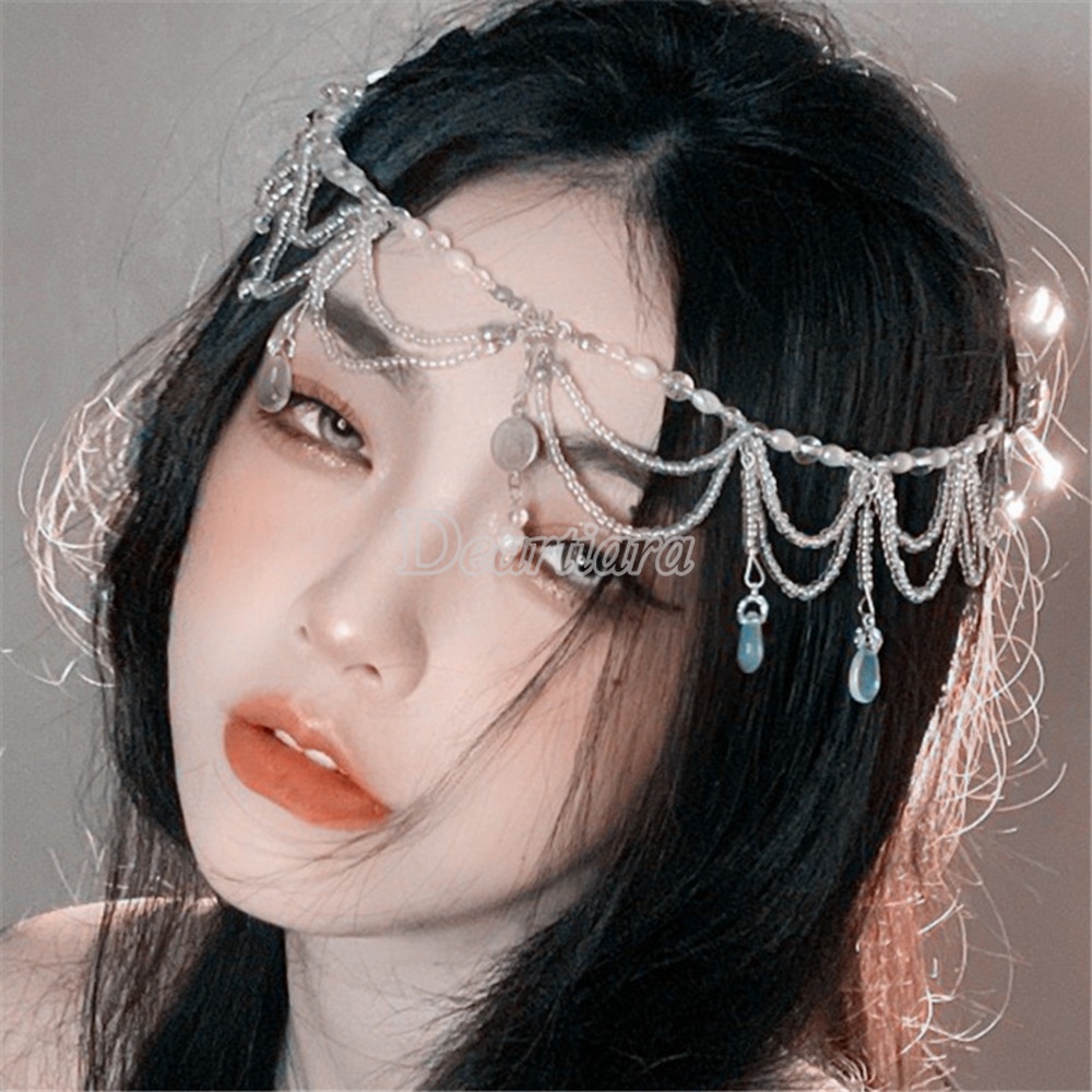 Vòng cổ tự làm đính ngọc trai giả