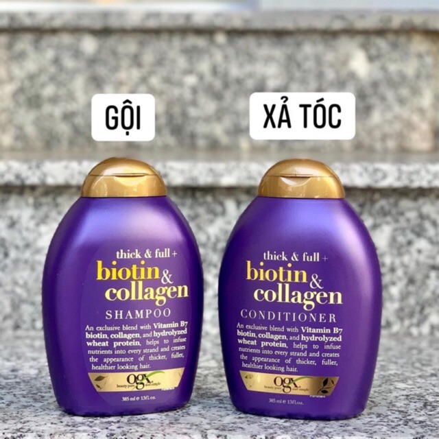 Dầu gội, dầu xả chống rụng tóc Biotin và Collagen 385ml Mỹ