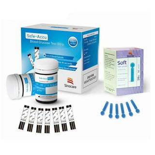 Que thử đường huyết Safe Accu Sinocare 50 que + 50 kim